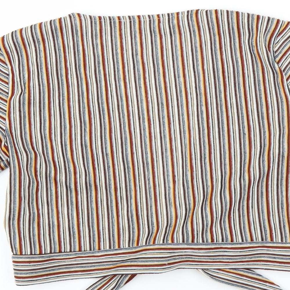 Pull & Bear Womens Multicoloured Striped  Shrug Jumper Size S