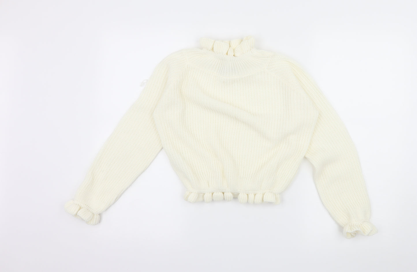 CAMEO ROSE Womens White  Knit Pullover Jumper Size M