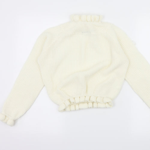 CAMEO ROSE Womens White  Knit Pullover Jumper Size M