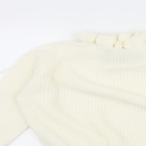 CAMEO ROSE Womens White  Knit Pullover Jumper Size M