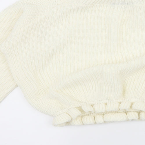 CAMEO ROSE Womens White  Knit Pullover Jumper Size M