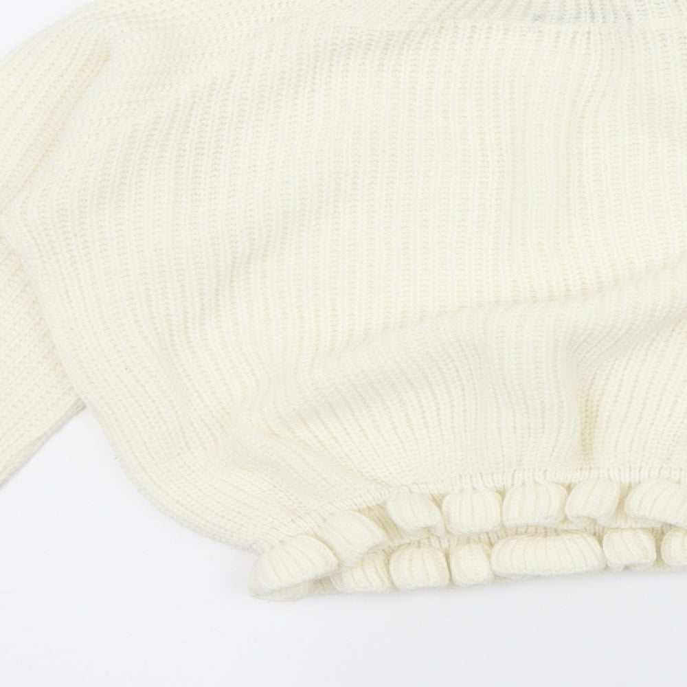 CAMEO ROSE Womens White  Knit Pullover Jumper Size M