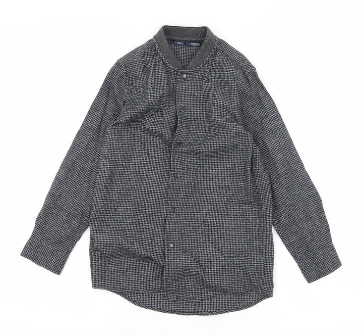 NEXT Boys Grey Houndstooth  Basic Button-Up Size 6 Years