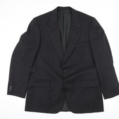 Preworn Mens Grey Striped  Jacket Suit Jacket Size L