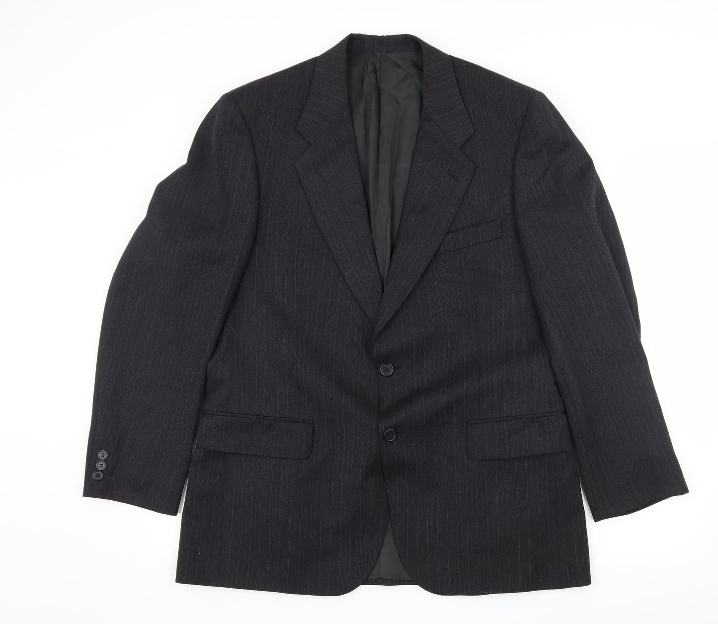 Preworn Mens Grey Striped  Jacket Suit Jacket Size L