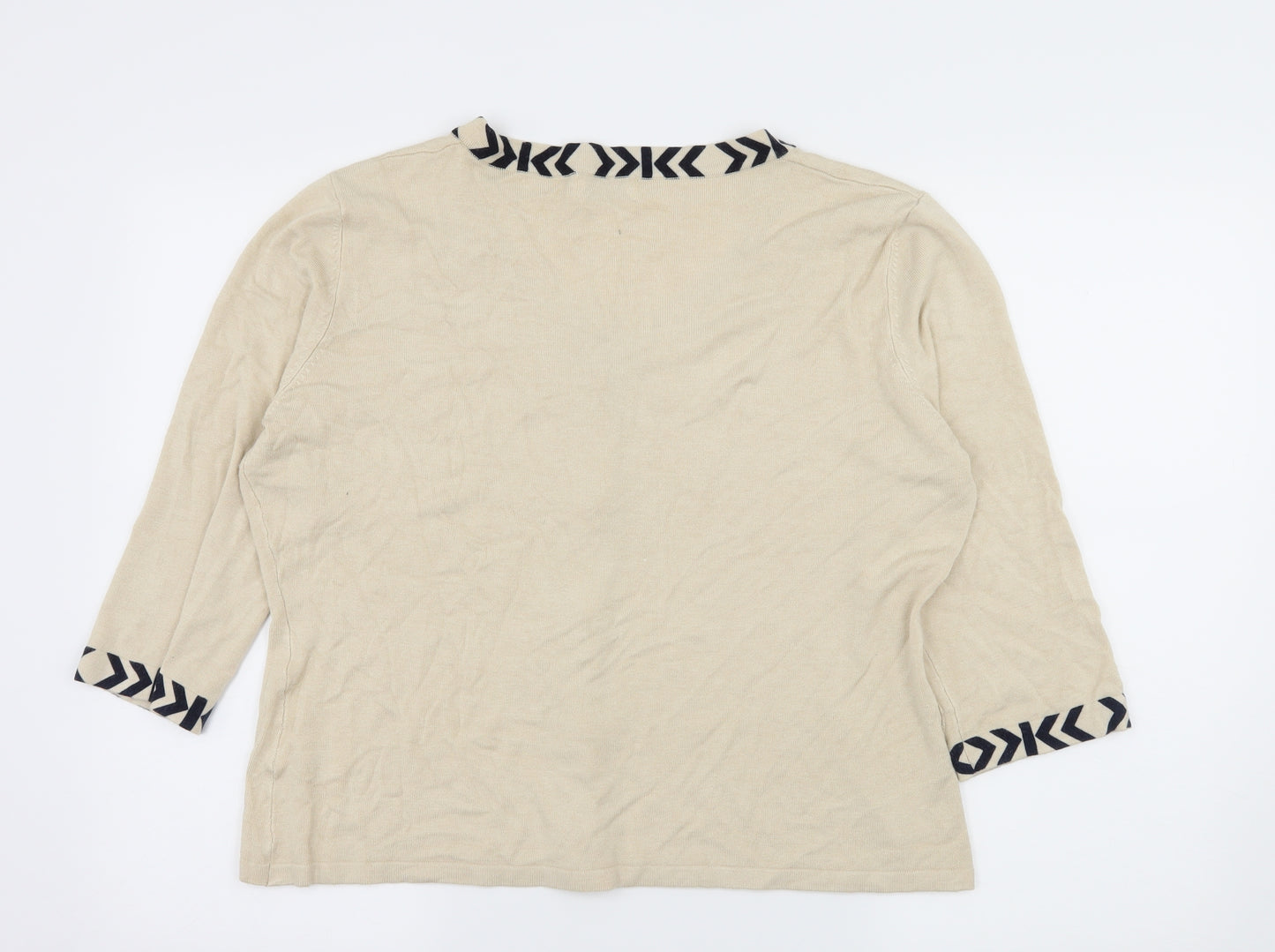 Kaliko Womens Ivory Geometric Knit Cardigan Jumper Size 18