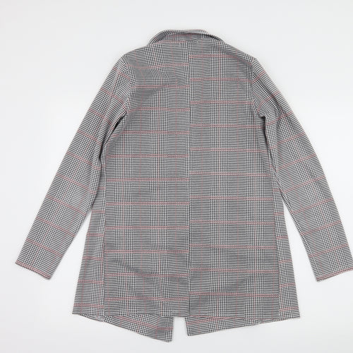 In the Style Womens Grey Houndstooth Jersey Jacket Blazer Size 8