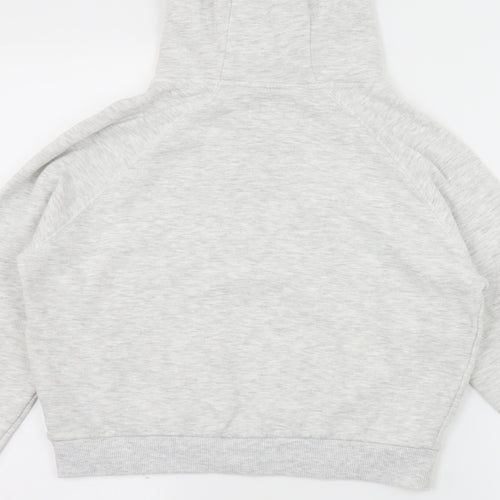 Pink Soda Womens Grey  Jersey Pullover Hoodie Size 4  - Cropped