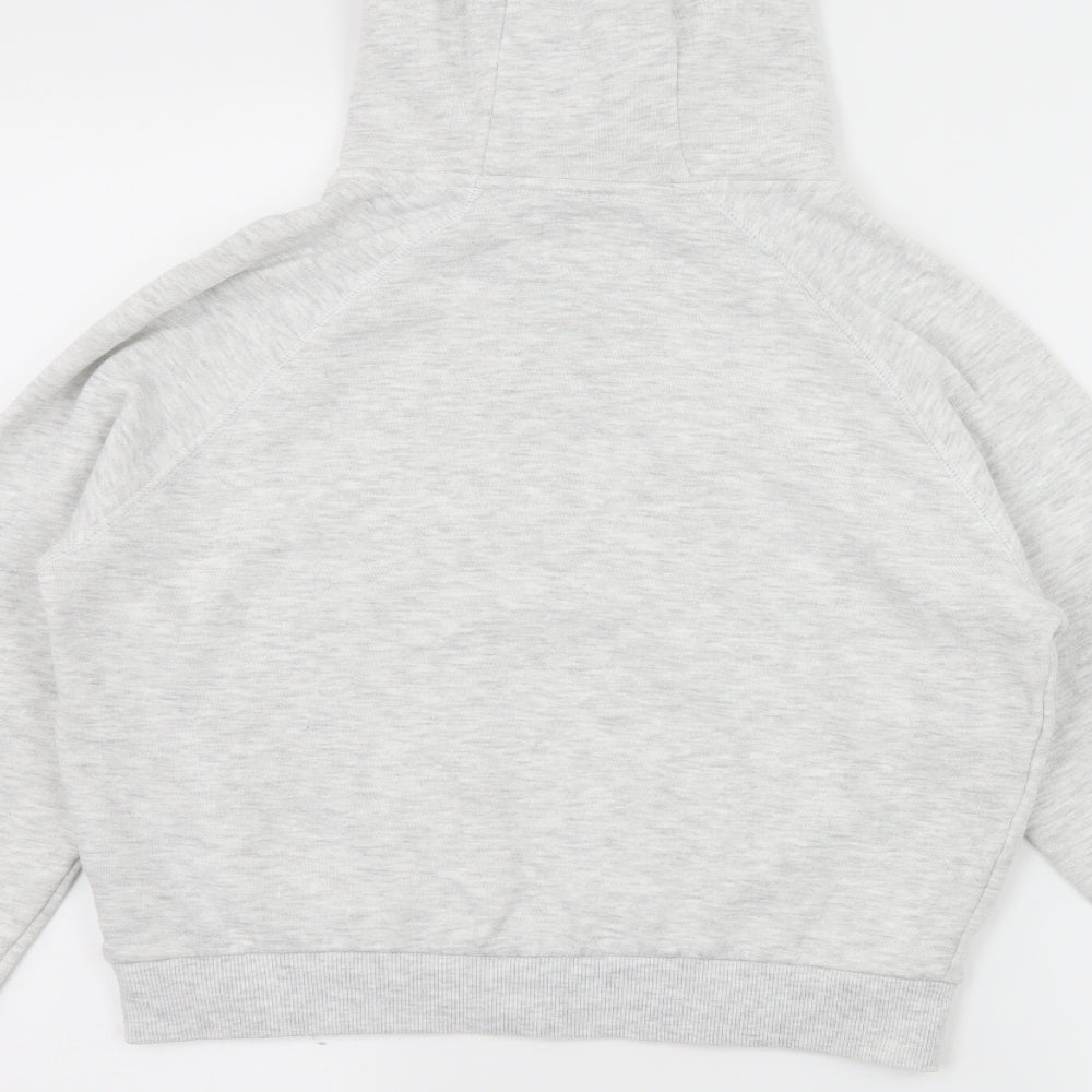 Pink Soda Womens Grey  Jersey Pullover Hoodie Size 4  - Cropped