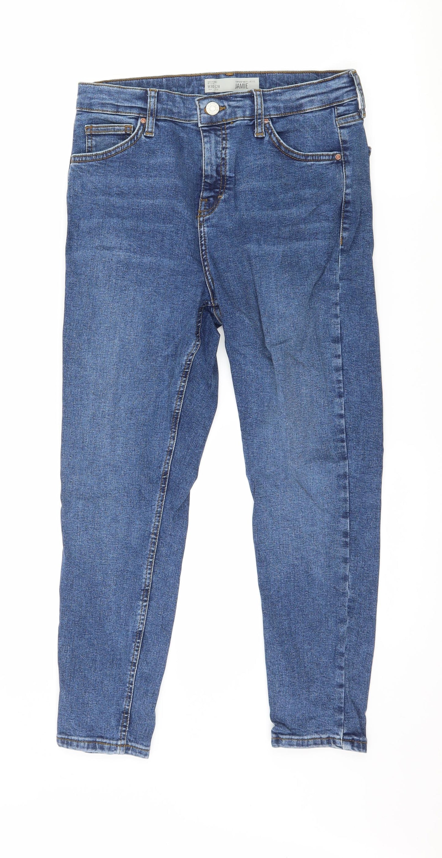 Topshop Womens Blue  Denim Skinny Jeans Size 30 in L28 in