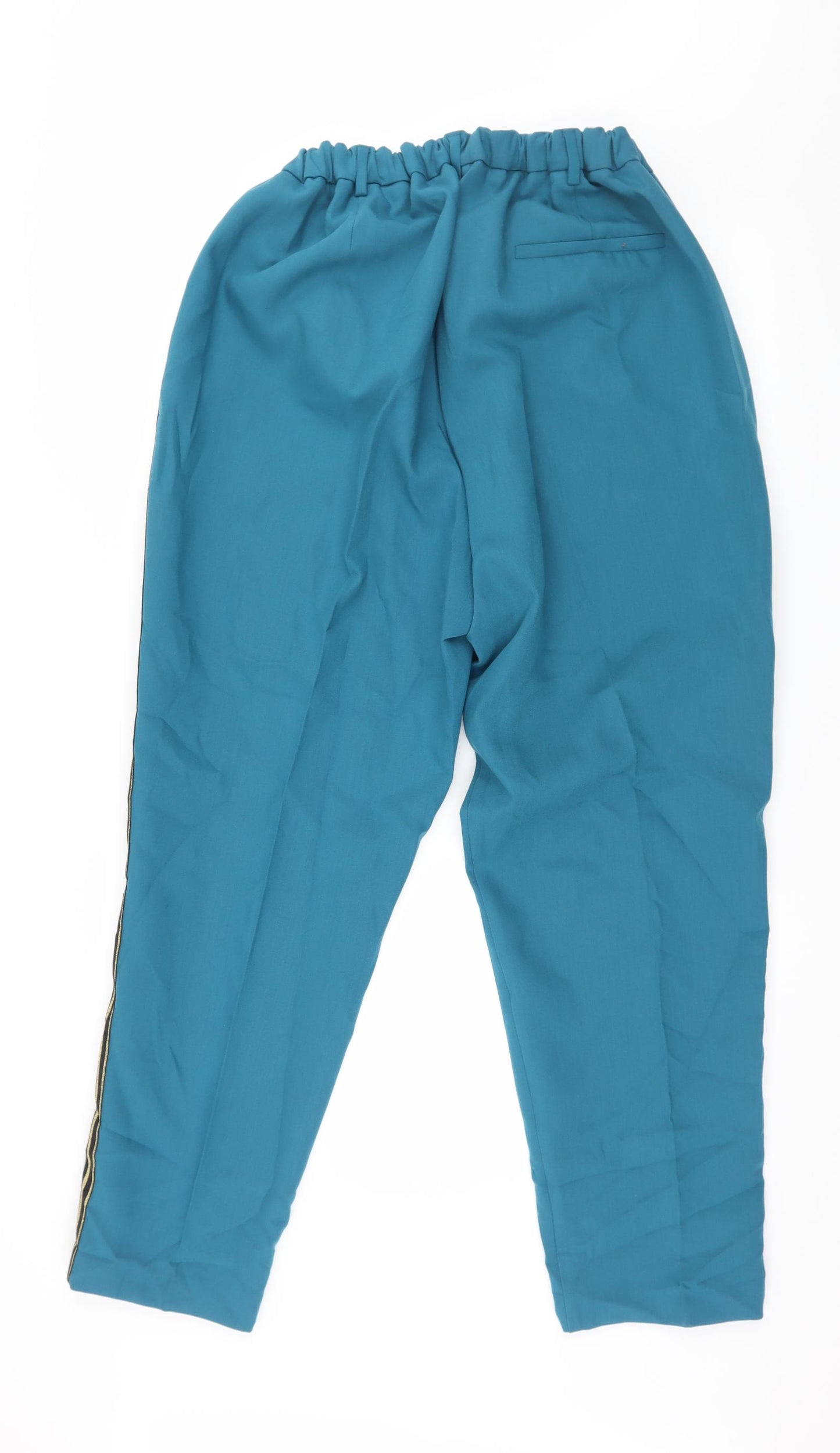 Marks and Spencer Womens Blue Striped  Trousers  Size 38 in L29 in