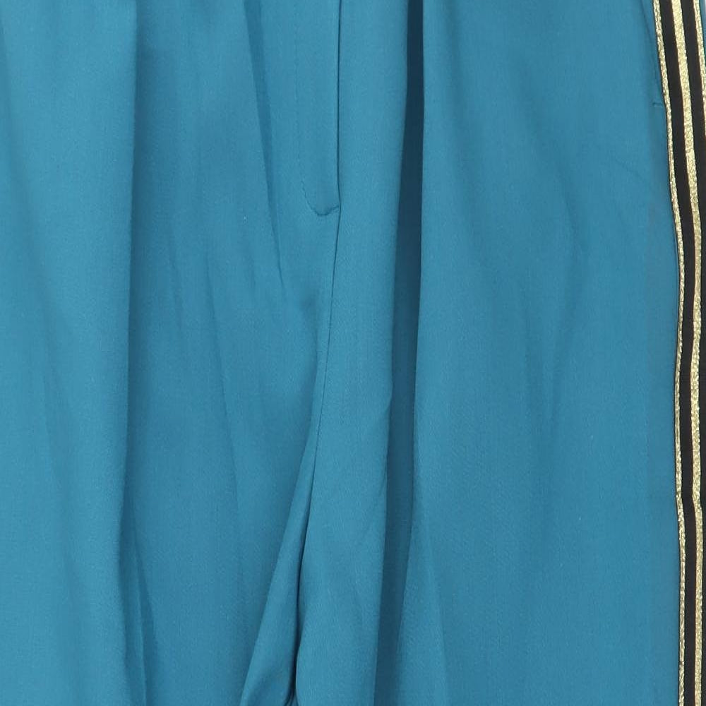 Marks and Spencer Womens Blue Striped  Trousers  Size 38 in L29 in