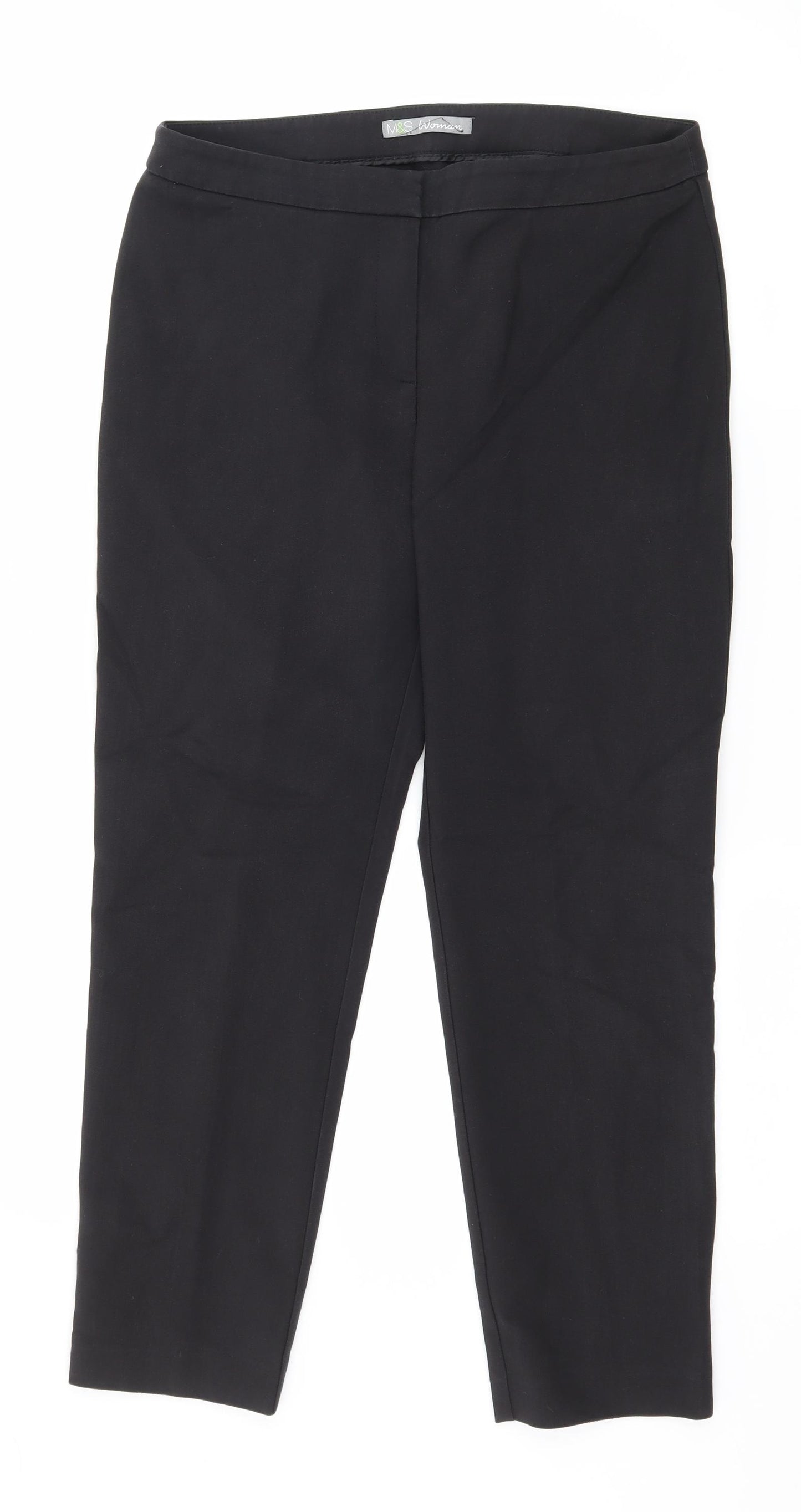 Marks and Spencer Womens Black   Trousers  Size 12 L25 in