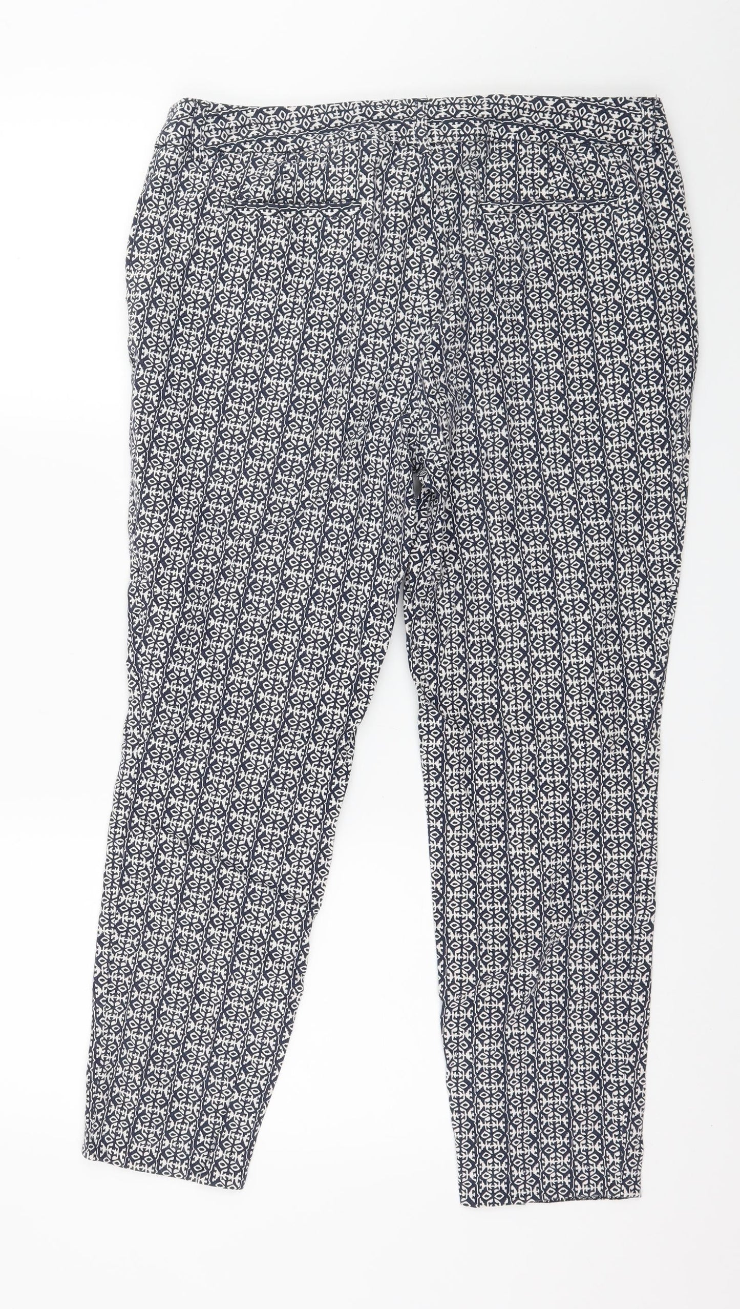 Katherine Barclay Womens Blue Geometric  Trousers  Size 14 L25 in