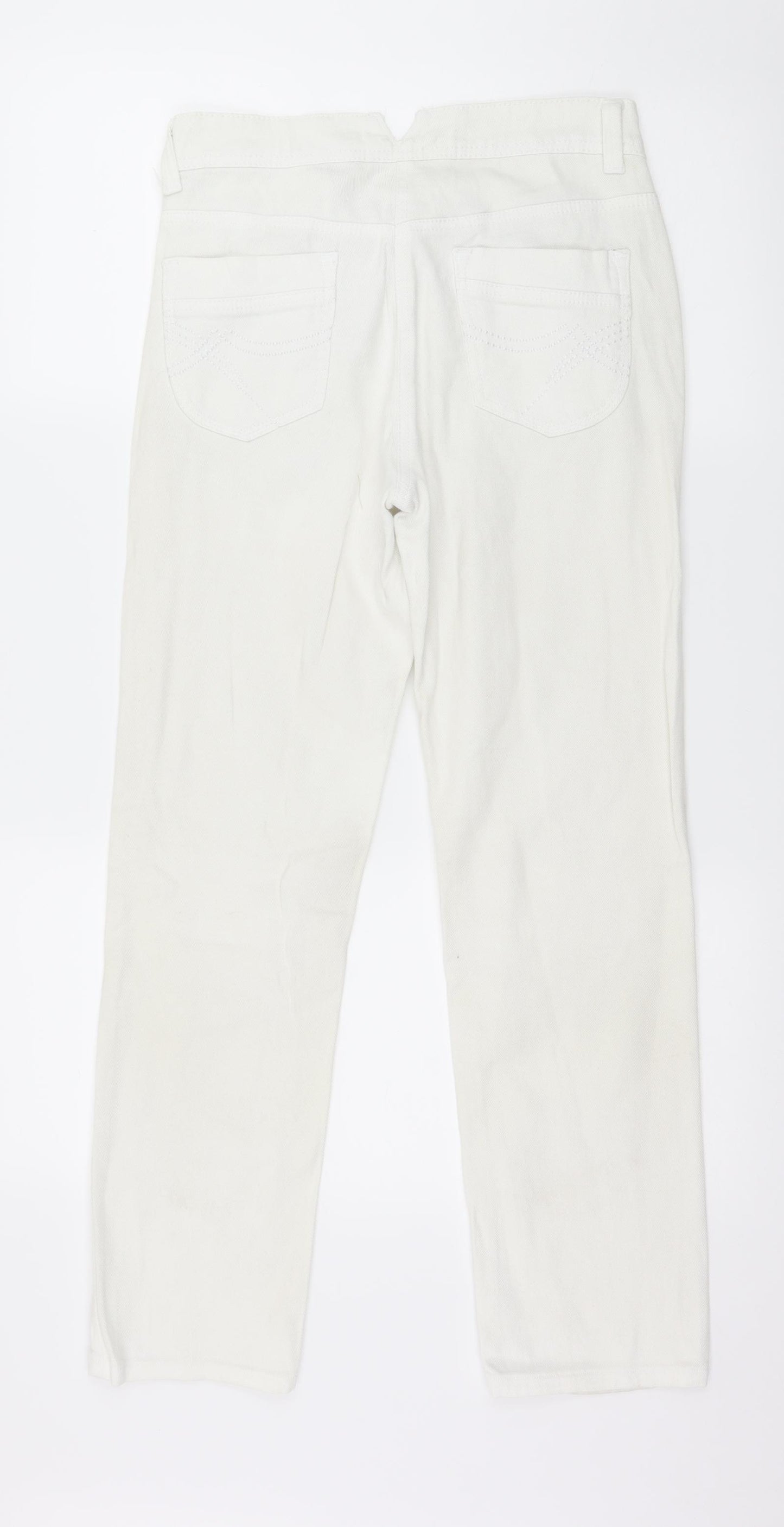 TU Womens White  Denim Straight Jeans Size 8 L27 in