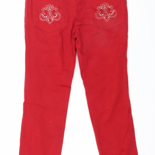 Preworn Womens Red  Denim Trousers  Size 28 in L24 in