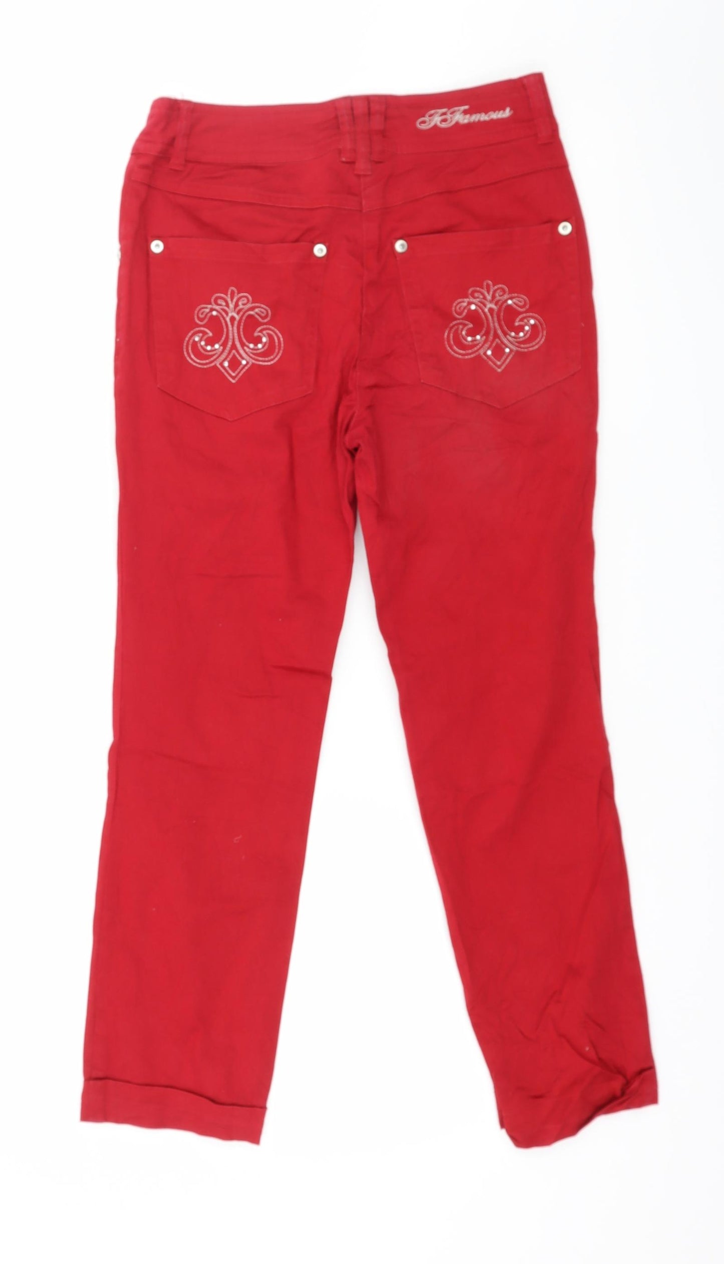Preworn Womens Red  Denim Trousers  Size 28 in L24 in