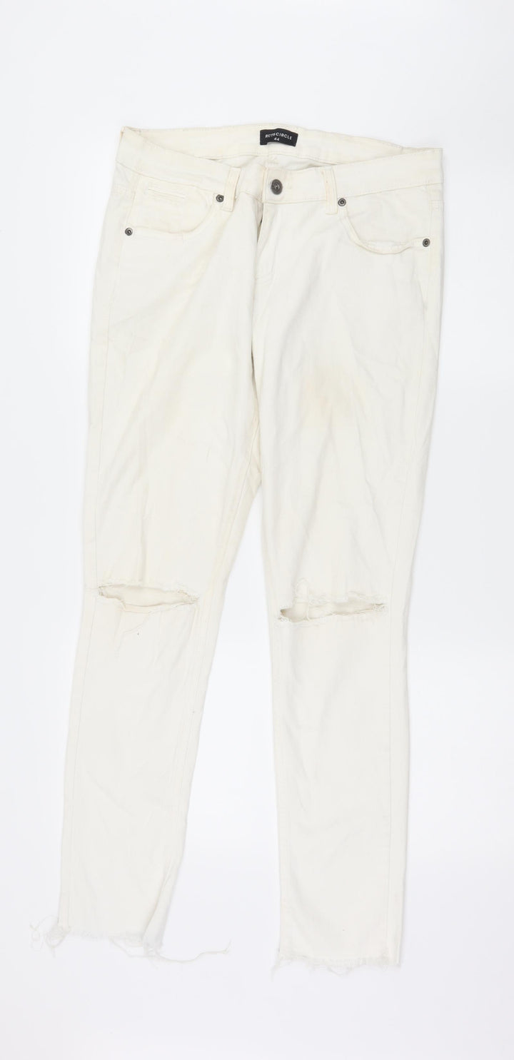 Rut & Circle Womens White Denim Skinny Jeans Size 16 L29 in