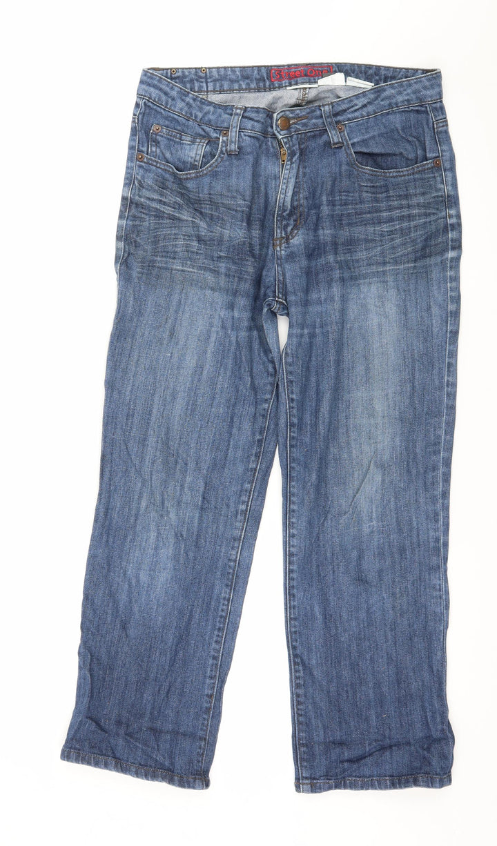 Street One Womens Blue Denim Straight Jeans Size 32 in L25 in