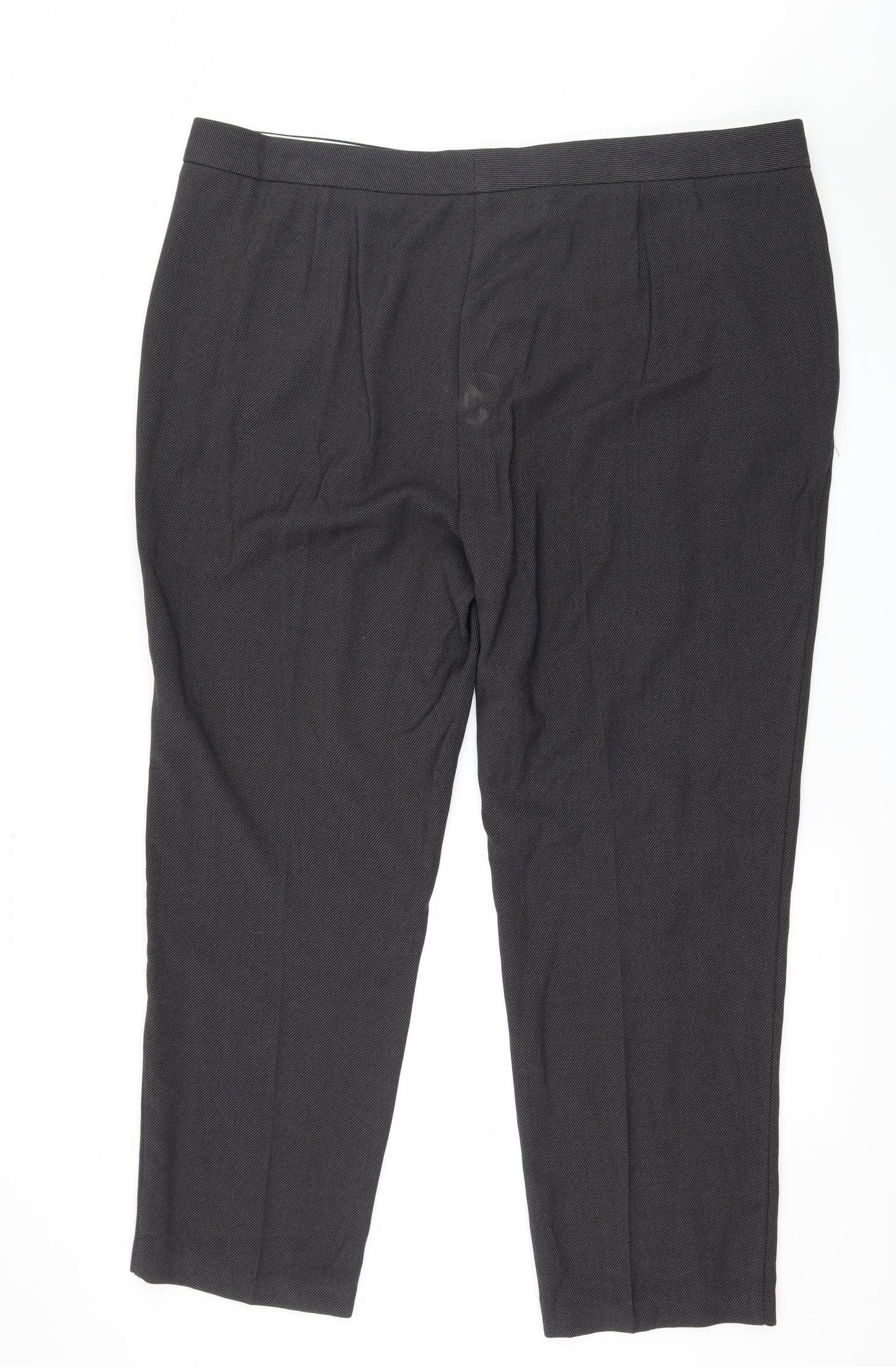 Marks and Spencer Womens Grey Striped  Trousers  Size 22 L28 in