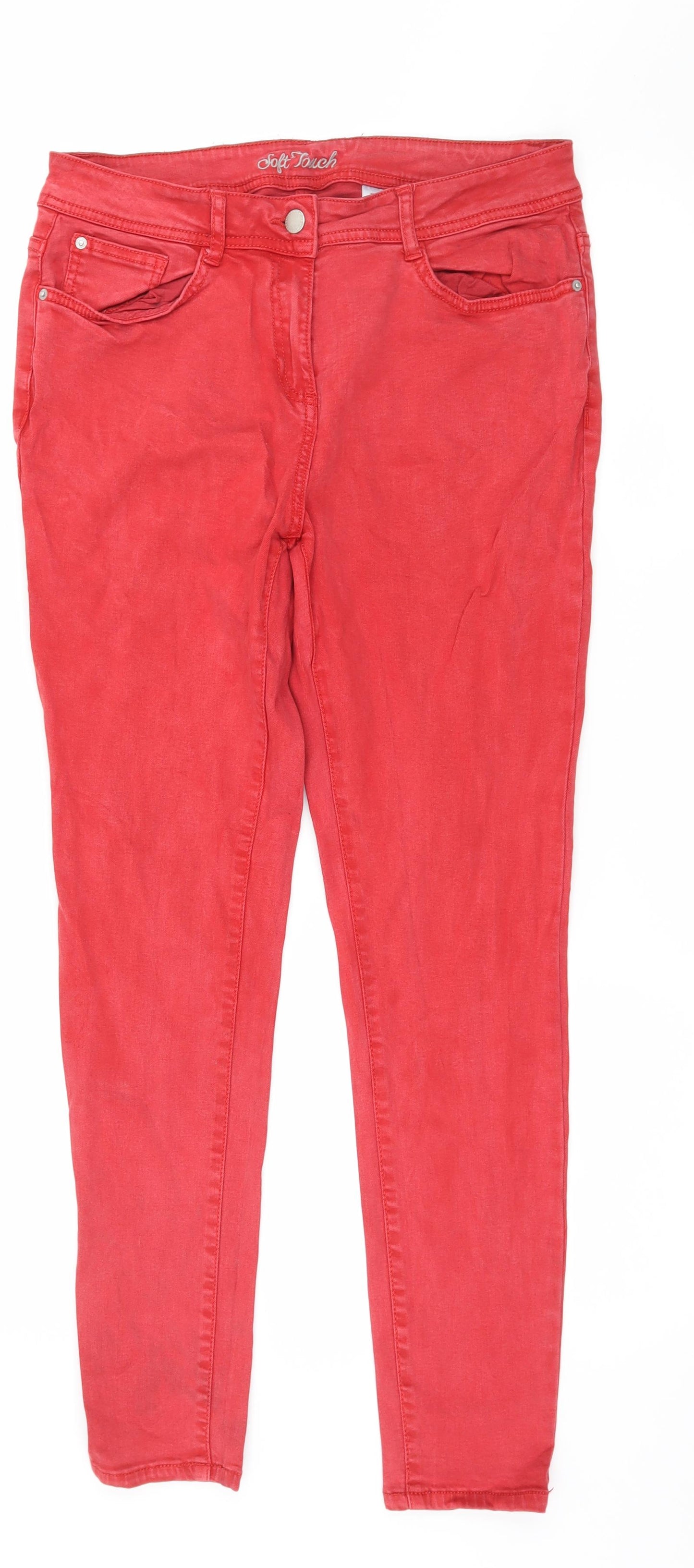 NEXT Womens Red  Denim Skinny Jeans Size 12 L28 in