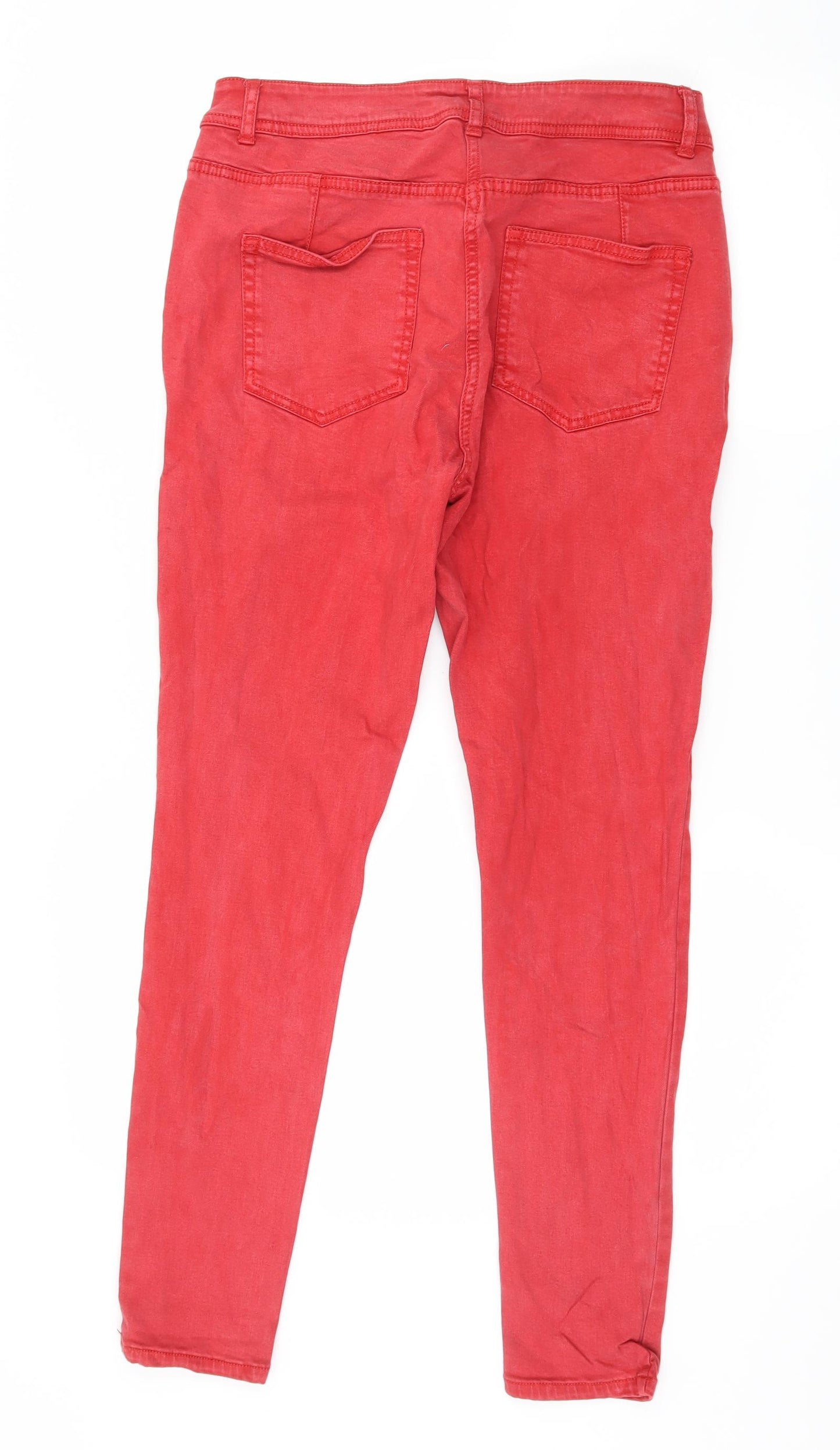 NEXT Womens Red  Denim Skinny Jeans Size 12 L28 in