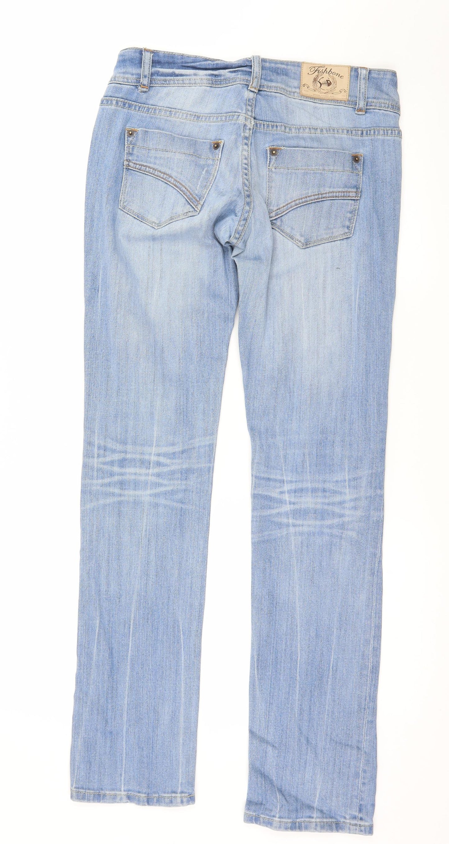 Fishbone Womens Blue  Denim Straight Jeans Size 28 in L32 in