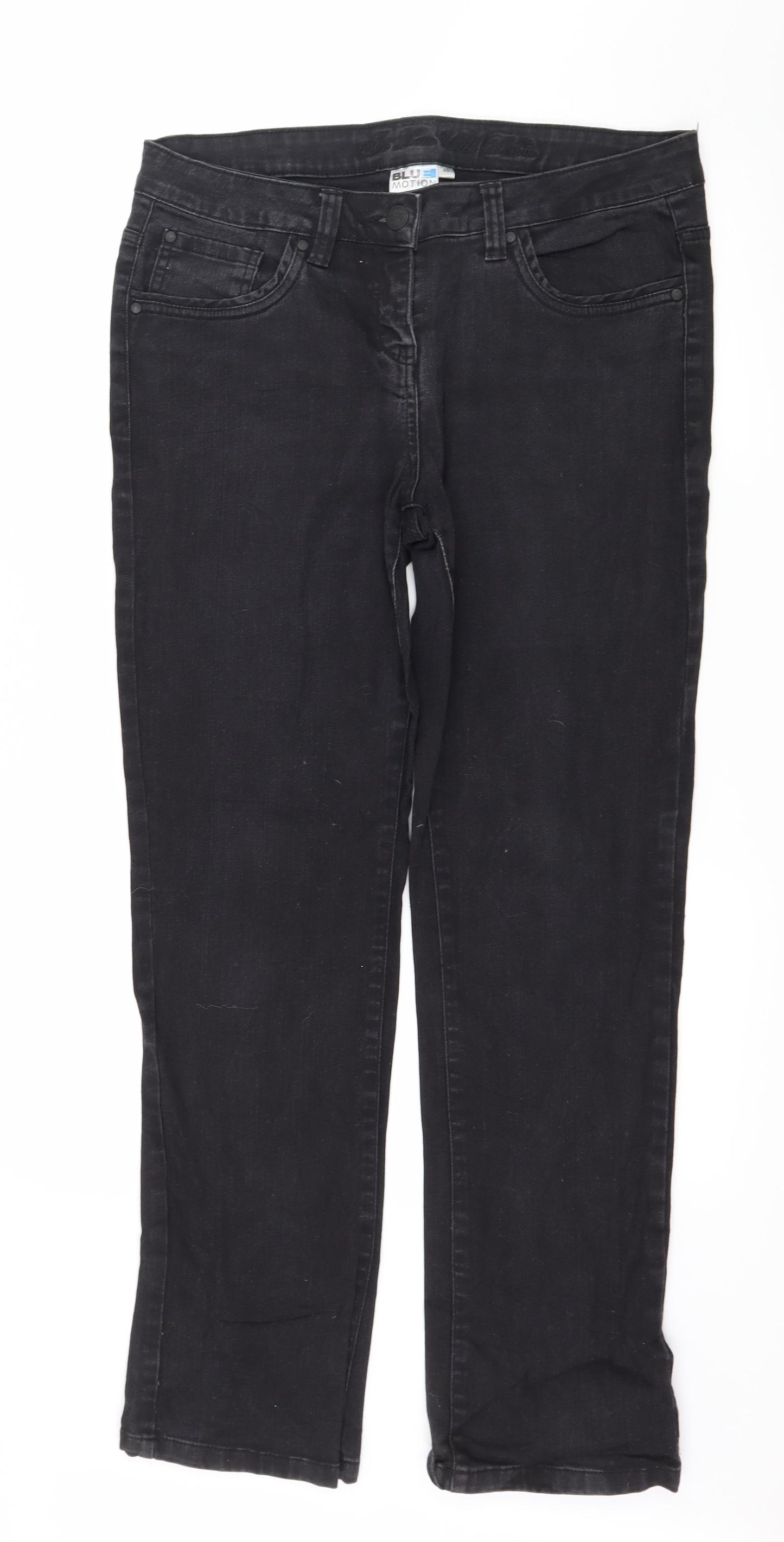 Blue Motion Mens Black  Denim Straight Jeans Size 36 in L31 in