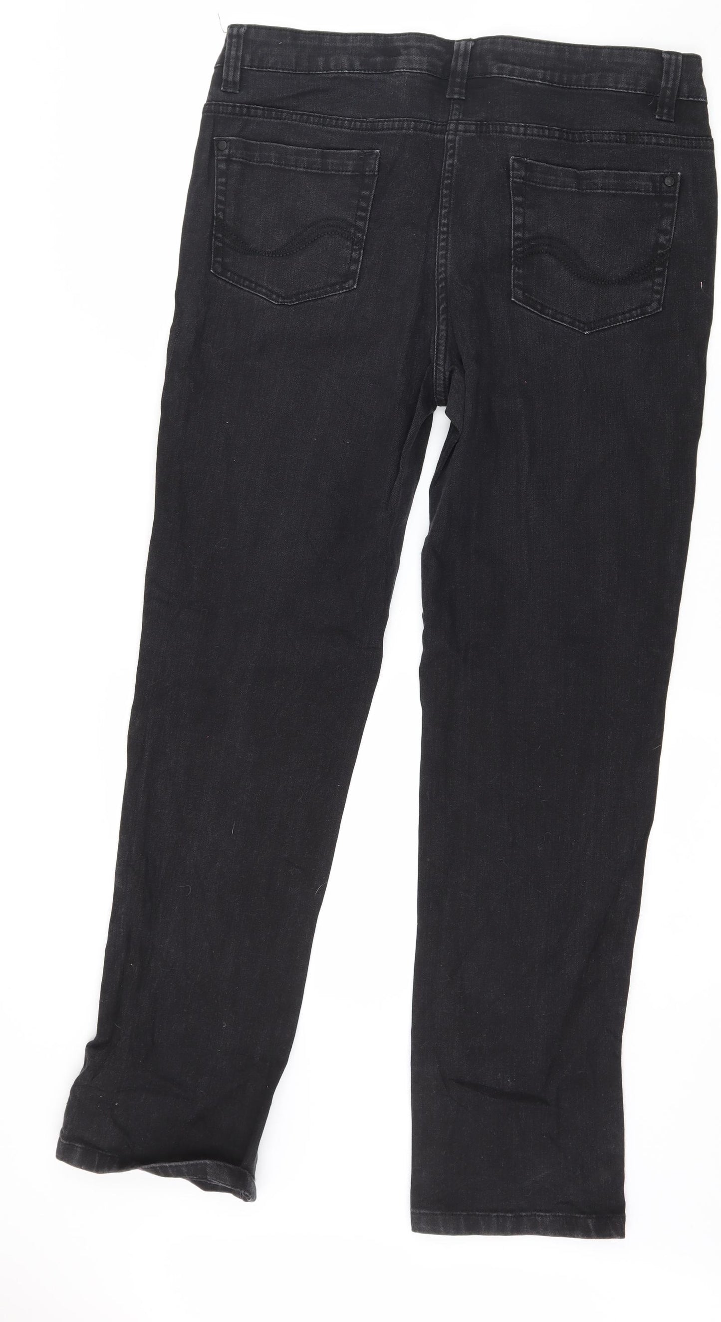 Blue Motion Mens Black  Denim Straight Jeans Size 36 in L31 in