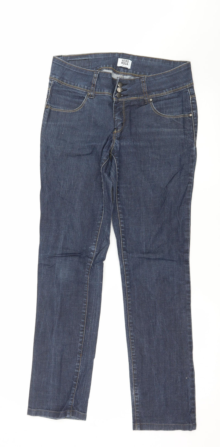 VERO MODA Womens Blue  Denim Straight Jeans Size 32 in L29 in