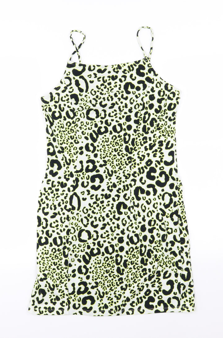 Primark Womens Multicoloured Animal Print Jersey Bodycon  Size 10