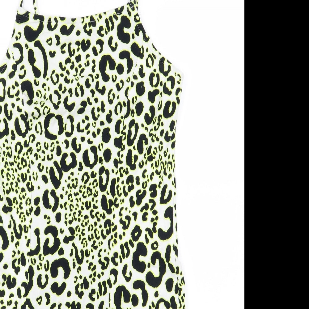Primark Womens Multicoloured Animal Print Jersey Bodycon  Size 10