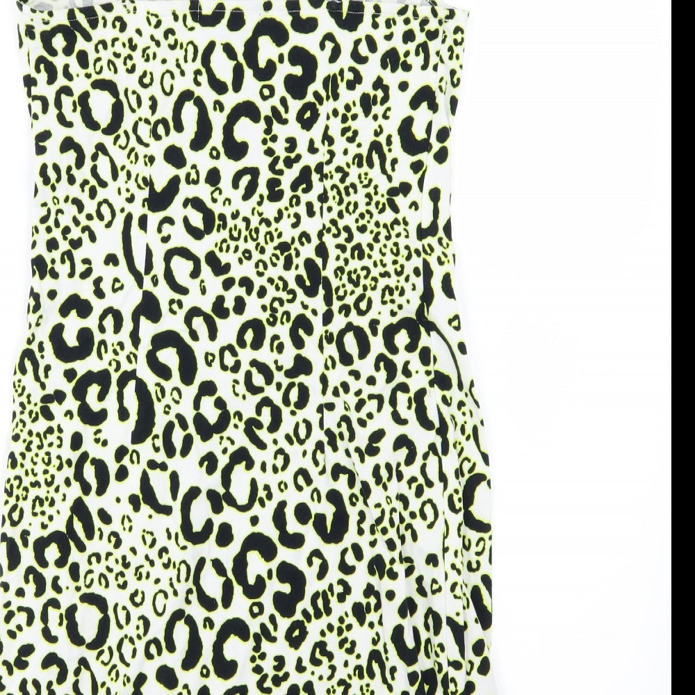 Primark Womens Multicoloured Animal Print Jersey Bodycon  Size 10