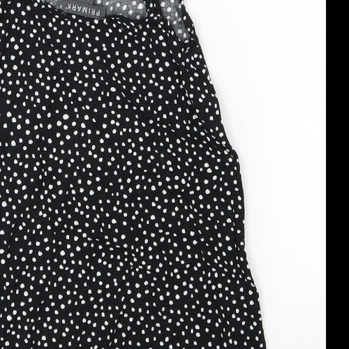 Primark Girls Black Polka Dot Jersey Basic T-Shirt Size 2-3 Years