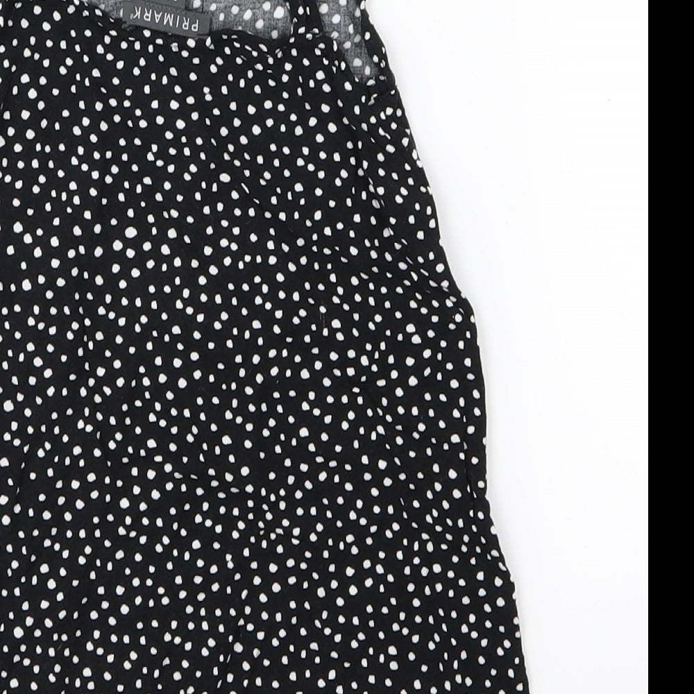 Primark Girls Black Polka Dot Jersey Basic T-Shirt Size 2-3 Years