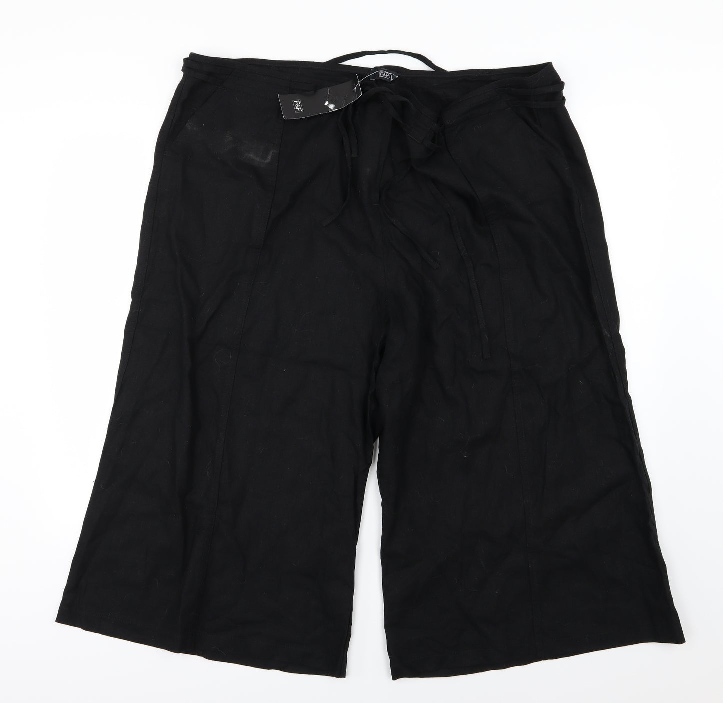 F&F Womens Black   Culotte Shorts Size 22