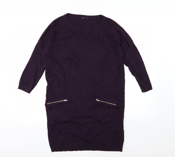 Warehouse Womens Purple Knit Pullover Jumper Size 12