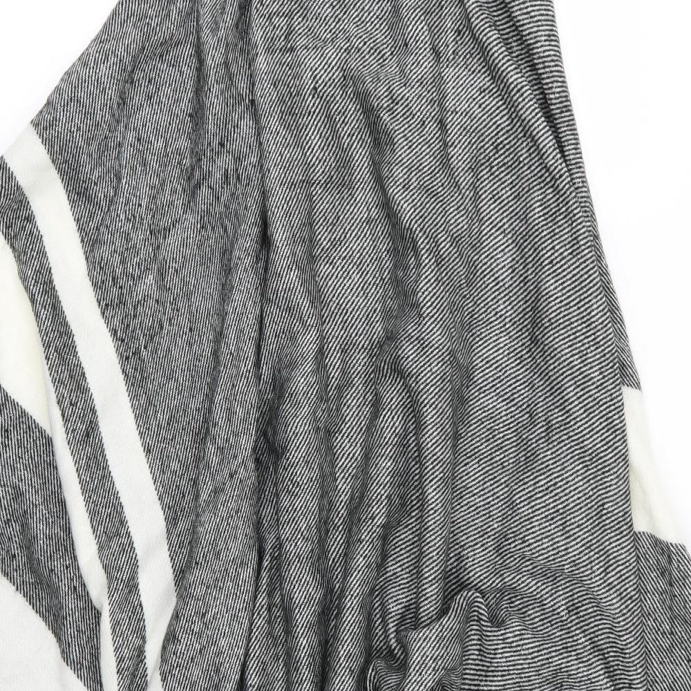 River Island Womens Grey Striped Knit Jacket Poncho One Size