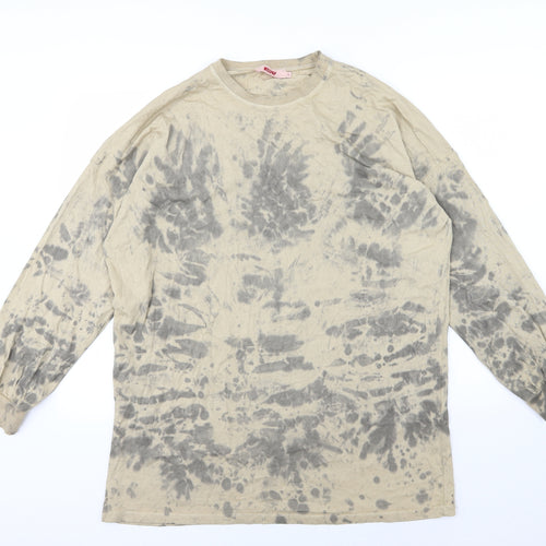 Misspap Womens Beige  Jersey Pullover Sweatshirt Size 12  - Acid Wash