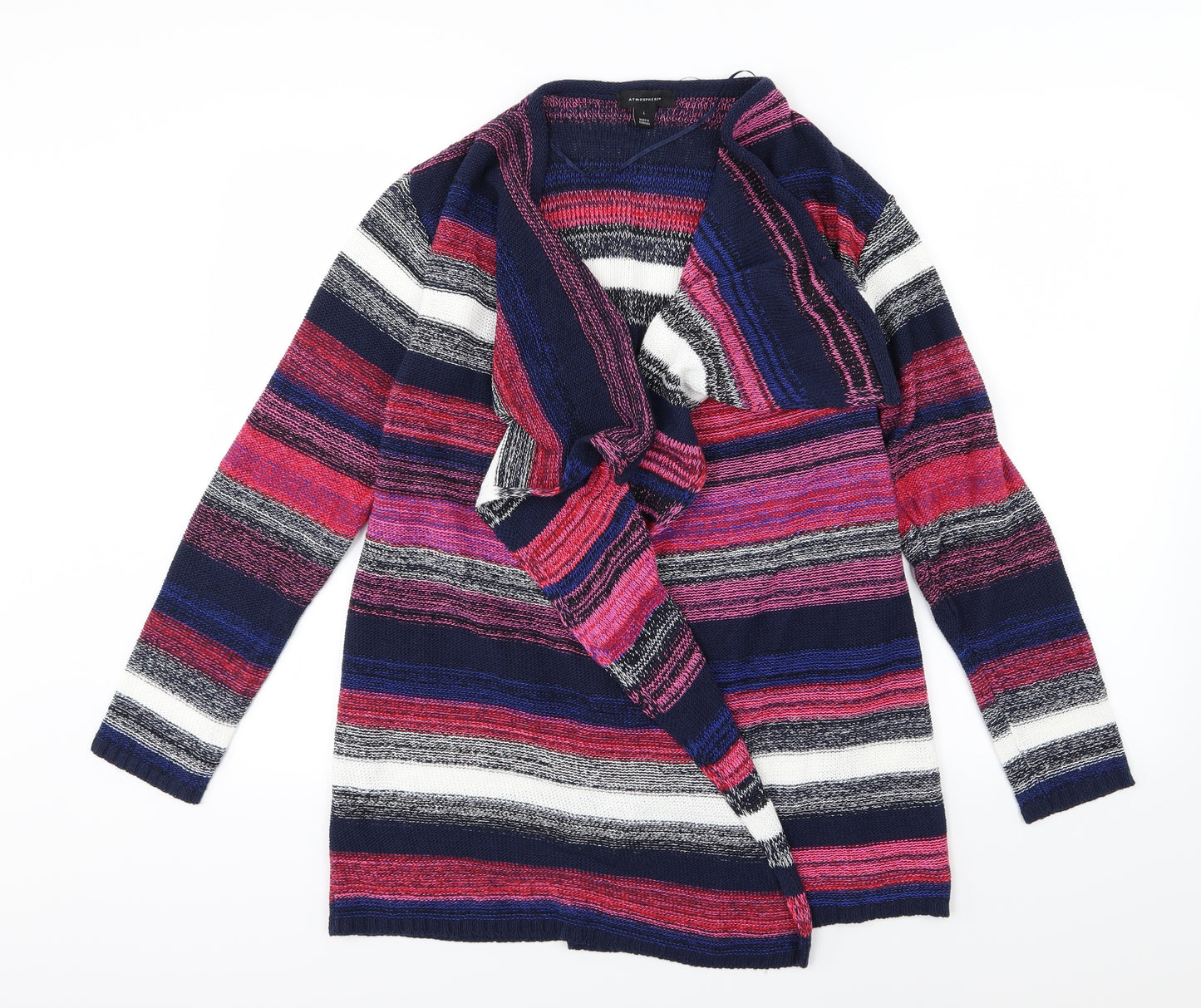 Atmosphere Womens Multicoloured Striped Knit Cardigan Jumper Size L