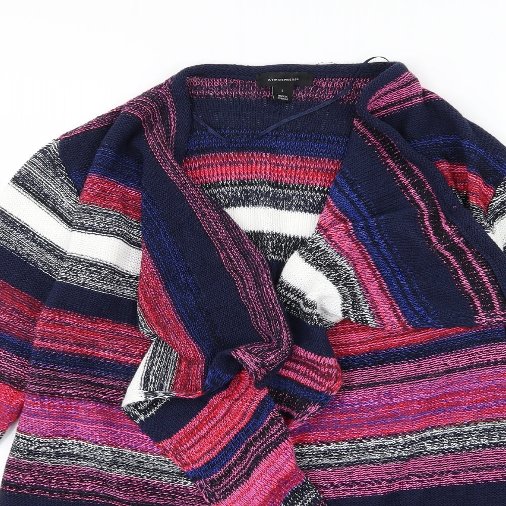 Atmosphere Womens Multicoloured Striped Knit Cardigan Jumper Size L