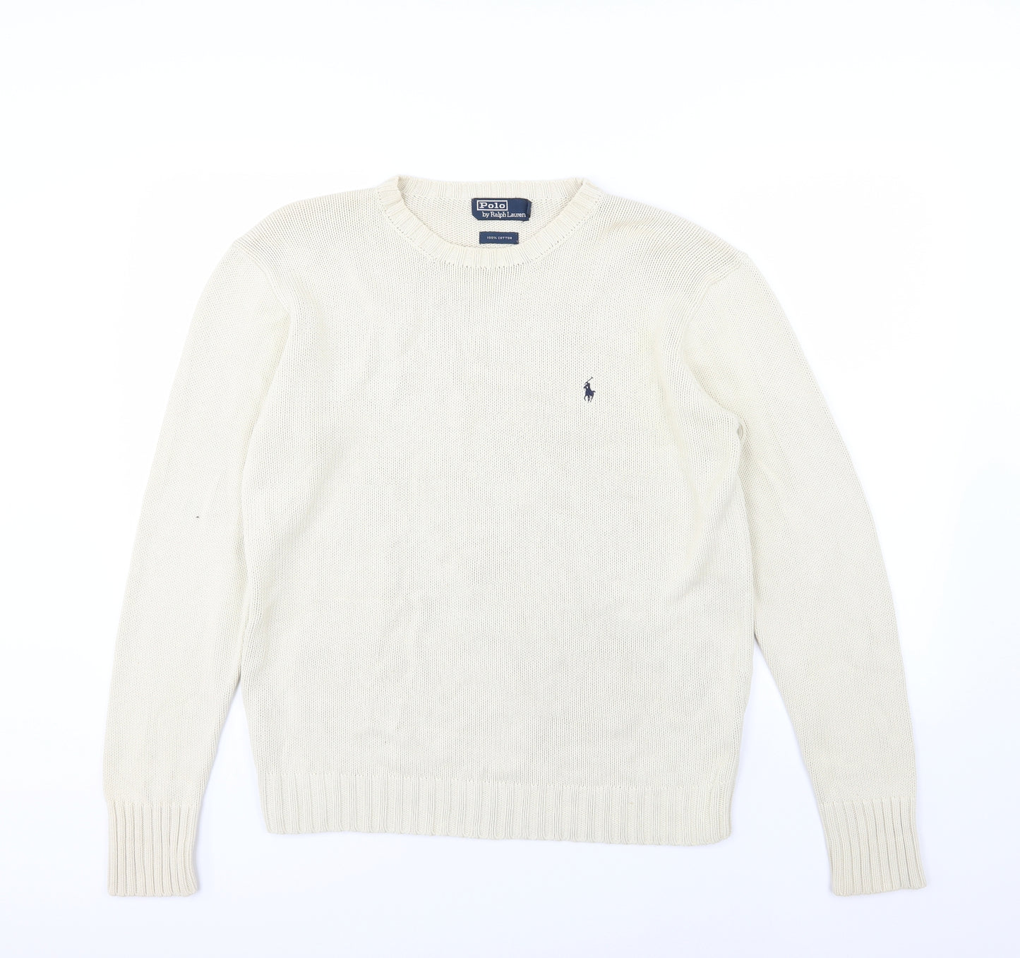 Polo Ralph Lauren Mens Beige  Knit Pullover Jumper Size M