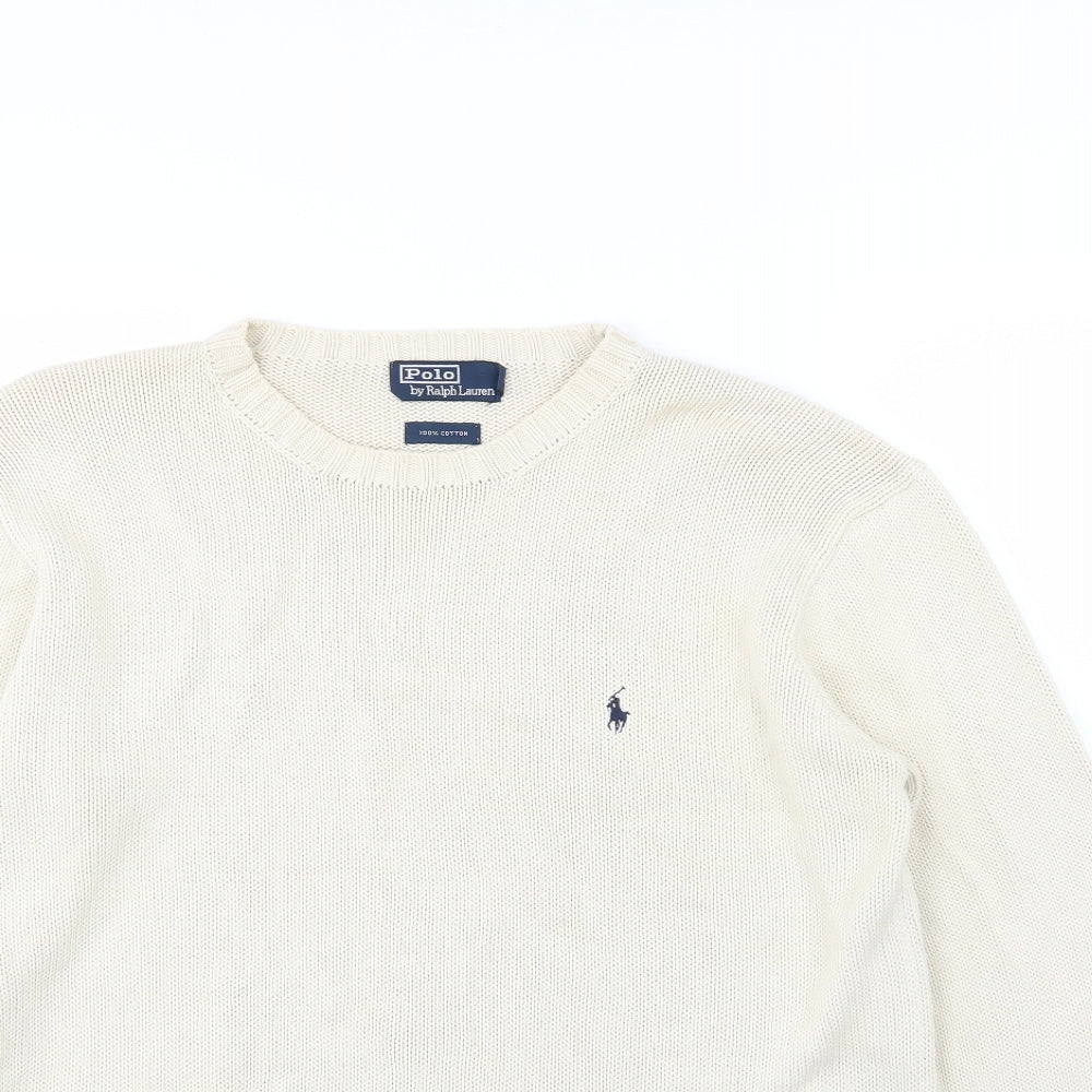 Polo Ralph Lauren Mens Beige  Knit Pullover Jumper Size M
