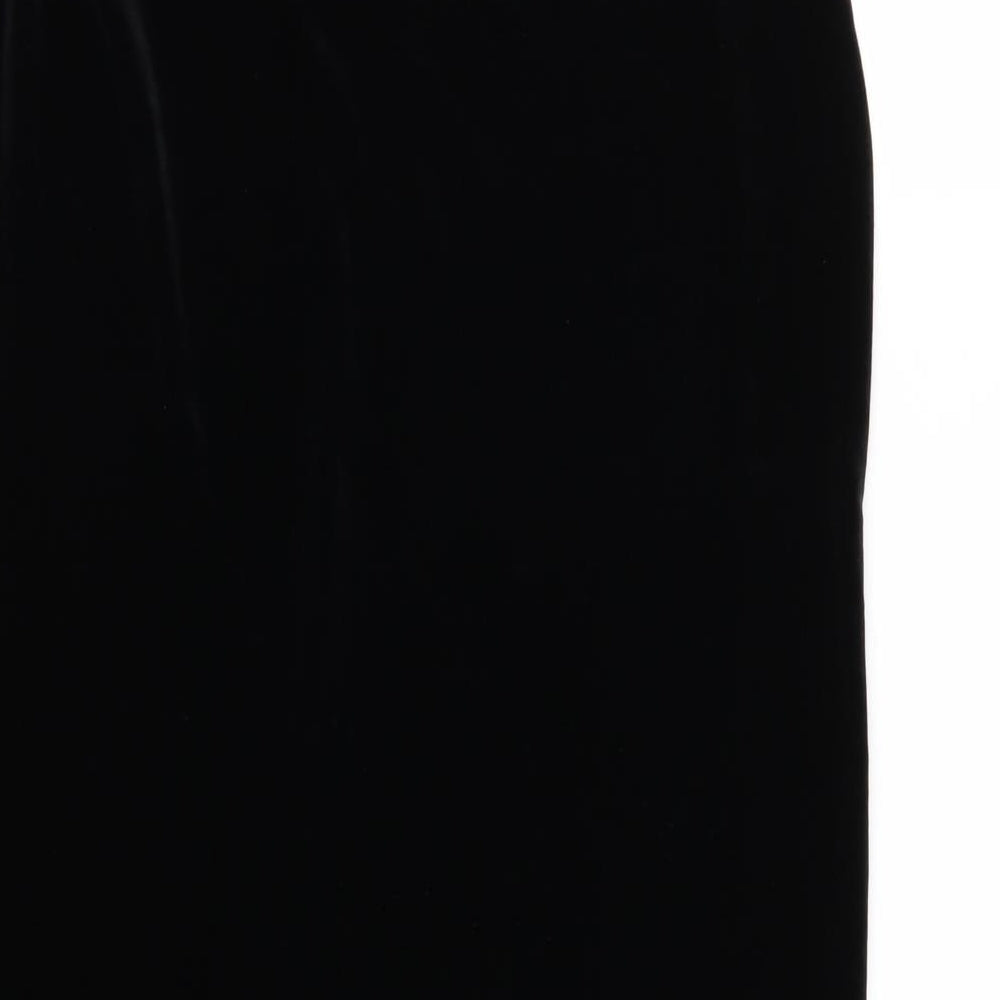 Saloos Womens Black  Velour A-Line Skirt Size 14
