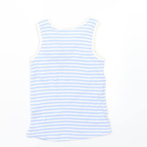 Matalan Girls Blue Striped Jersey Basic Tank Size 3-4 Years