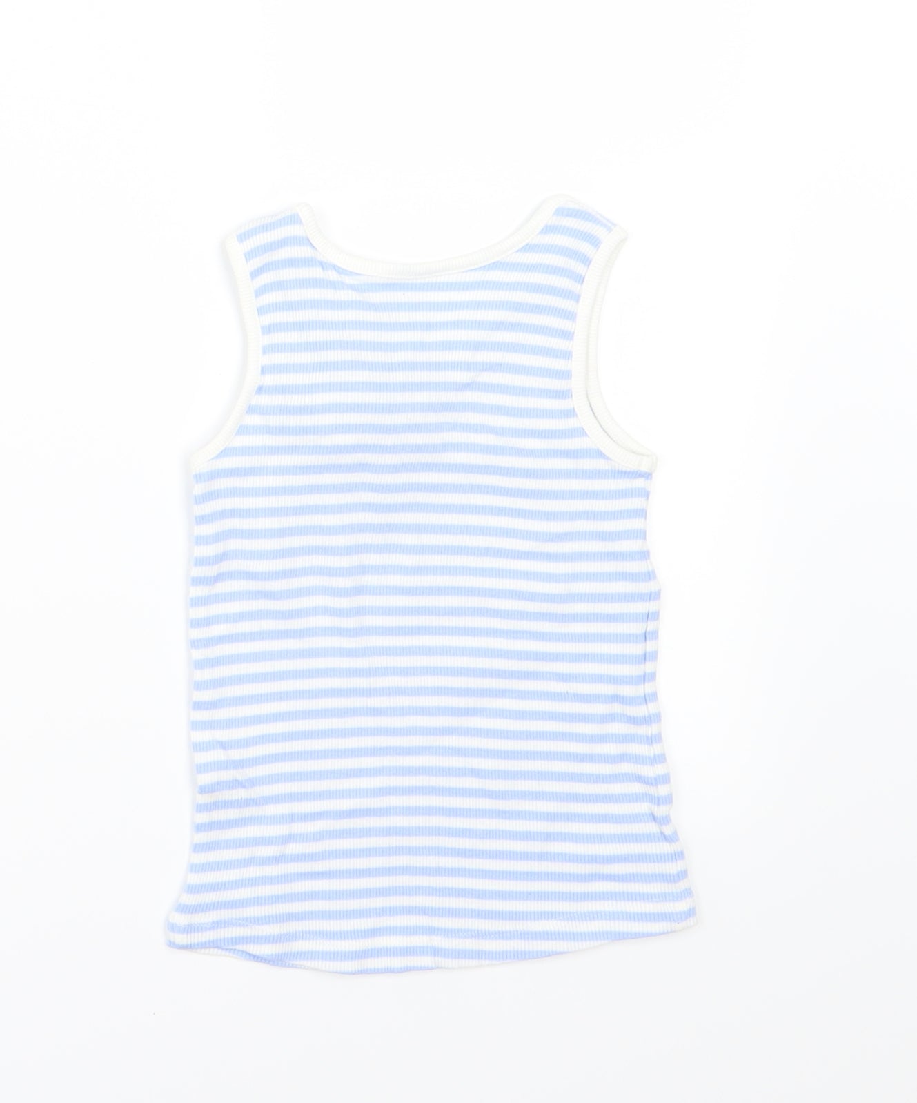 Matalan Girls Blue Striped Jersey Basic Tank Size 3-4 Years