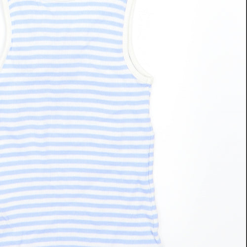 Matalan Girls Blue Striped Jersey Basic Tank Size 3-4 Years