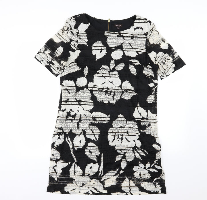 Phase Eight Womens Black Floral A-Line Size 14