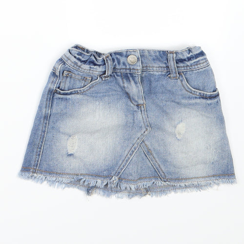 Denim & Co. Girls Blue  Denim A-Line Skirt Size 3-4 Years