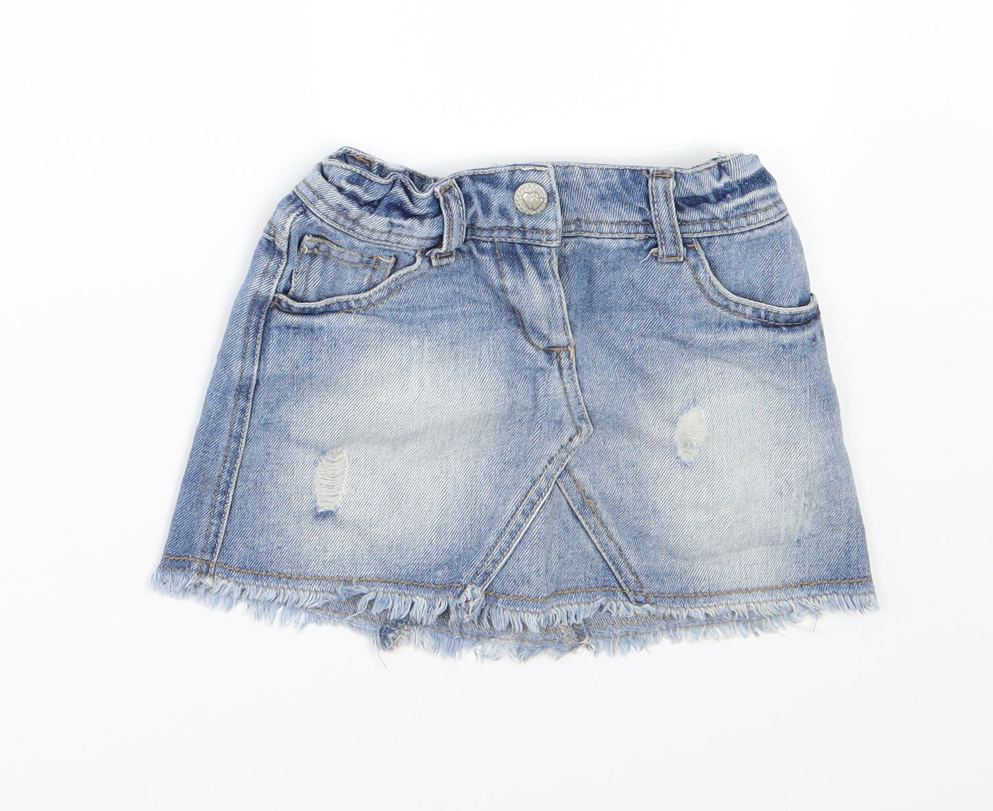 Denim & Co. Girls Blue  Denim A-Line Skirt Size 3-4 Years